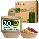 Dtocs Bamboo Fiber Disposable Bowls 20 Oz 50 Pk Round Microwavable New. Price: $40.23.