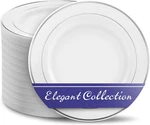 Platos Desechables Plastico 10.25 Paquete 100 Blancos Y Dorados Para Bodas New. Price: $62.08.