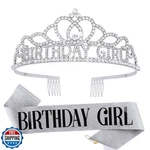 Cieher Birthday Girl Crown And Sash Silver Tiara For Women New. Price: $20.00.