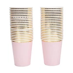Geeklife Pink Gold Paper Cups With Metallic Border Disposable Part... New. Price: $21.84.