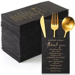 100 Plain Thank You Wedding Napkins With Flatware Pocket Cocktail Tissues New. Price: $50.11.