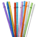 Alink 12-PACK Glitter Reusable Clear Plastic Straws 11" Long Hard Tumbler Rep... New. Price: $9.99.