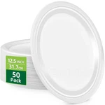 Heavy Duty Oval Disposable Paper Plates Dinner Size 10 X 12.5 Inch, Large Ova... New. Price: $29.13.