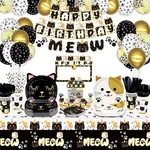 222 Pcs Cat Birthday Party Decorations - Balloons, Banner, Meow ... New. Price: $51.89.